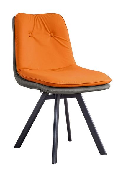 EqiEch Comfortable Dining Chair with 2-Tier Backrest and Metal Legs for Kitchen, Office, Living Room