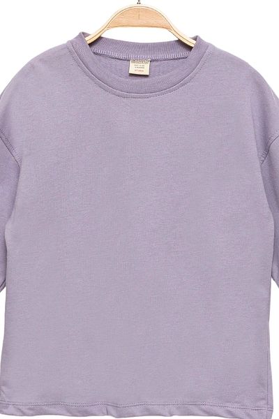 Divonette Girl's 100% Cotton Bow Lilac Sweatshirt - Comfortable and Stylish Style