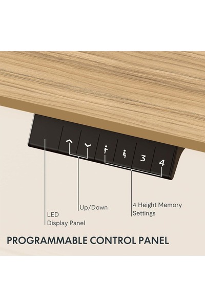 Mahmayi FlexiSpot Electric Standing Desk 120x65 cm, Height Adjustable Spacious Desk - Coco Bolo