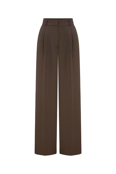 Fahhar Παντελόνι Straight Fit Καφέ