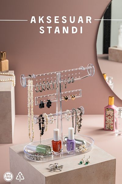 Nandy Home Βάση αξεσουάρ, Οργανωτής κοσμημάτων, Κολιέ, Δαχτυλίδι, Σκουλαρίκια Organizer