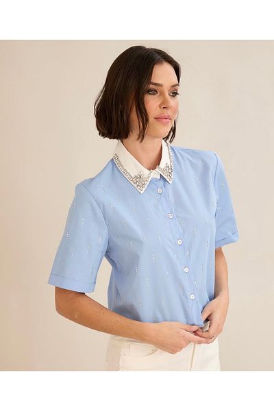 OYERGA MODA Cămașă de damă Stone Blue