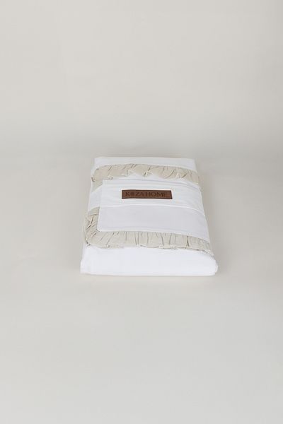 Koza Home Pure Ecru Cream Frilly Duvet Cover Set 200X220 4702