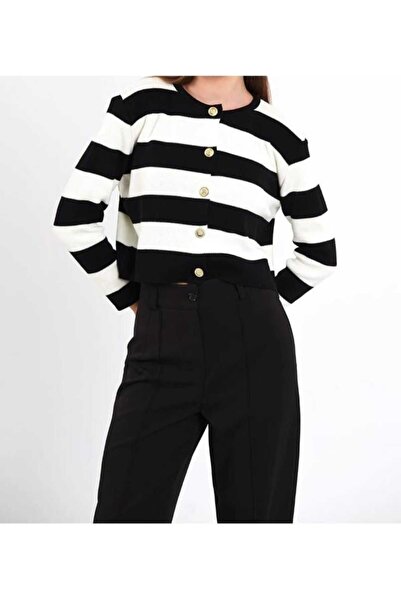 MODA İSTAN Triko Çizgili Hırka