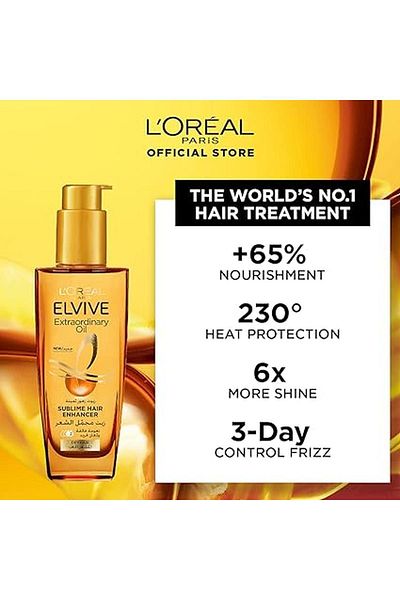 L'Oreal Paris زيت الشعر المغذي إلفيف إكسترا أورديناري أويل من لوريال باريس 100 مل