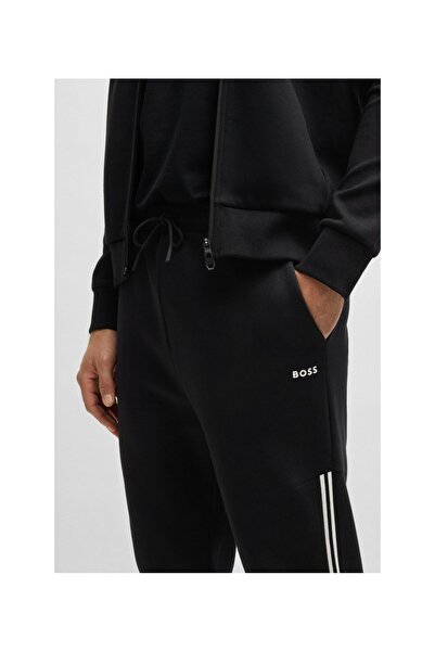 BOSS Şerit detaylı esnek pamuk regular-fit eşofman takımı