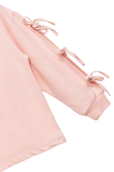 Divonette Kız Çocuk %100 Pamuk Fiyonklu Pembe Sweatshirt - Günlük ve Şık Stil