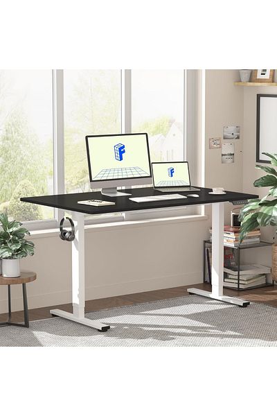 Mahmayi FlexiSpot Ergonomic Electric Standing Desk 120x75 cm Sturdy and Durable Desk - Charcoal Black