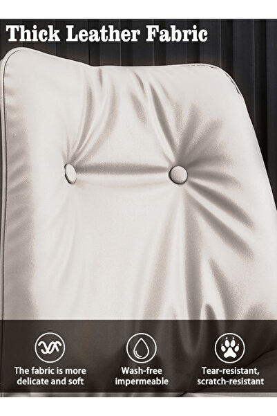 EqiEch Comfortable Dining Chair with 2-Tier Backrest and Metal Legs for Kitchen, Office, Living Room