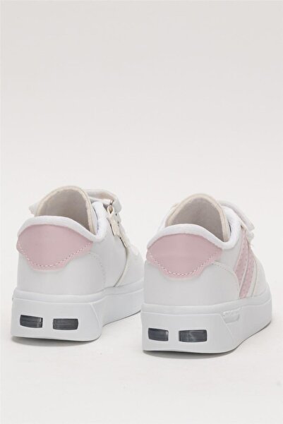 Liger Lighted Unisex Comfortable Lightweight Children's Sports Shoes White - Powder