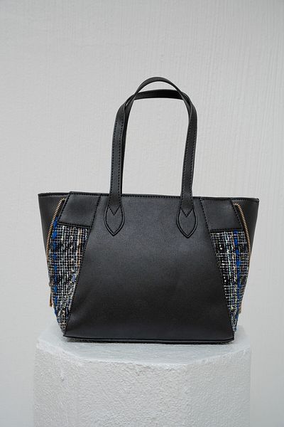 LAMİNTA Geantă de umăr pentru femei Mely Black Tweed