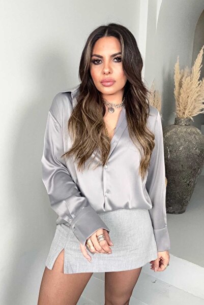 Sohotique By P Gray Slit Shorts Skirt