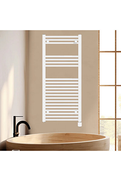 Hammam 1118x500mm 500W Elektrikli Karbon Çelik Havlupan Alya Beyaz Kablo Gizl...