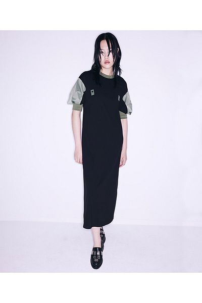 Twist Technical Fabric Mix Dress