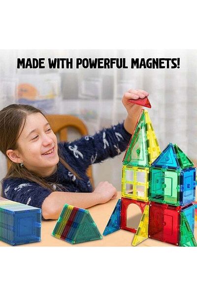 COOYA 32PCS Educational 3D Magnetic Building Blocks for Toddlers, Kids, with Car Base and Stabilizer Plate