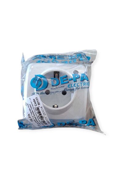 ELBİ Alsu Topraklı Priz Anahtar Sıva Üstü Beyaz Depa