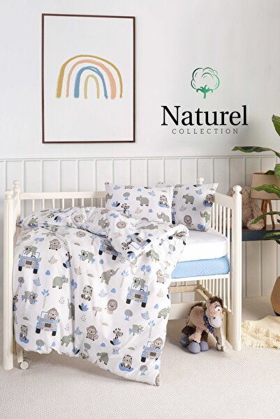 Naturel Collection Bebek Nevresim Takımı Sıvı Geçirmez Alezli Lastikli Çarşaf...