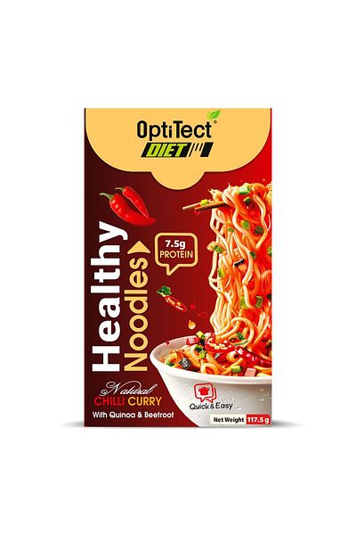 OptiTect Curry Noodles With Quinoa & Beetroot, 117.5 Gm, High in Fiber & Protein