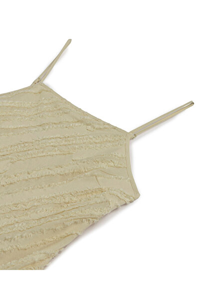 Twist Diagonal Tassel Striped Dress