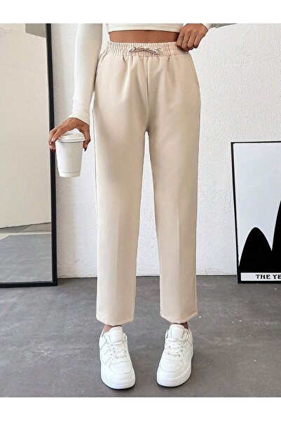 forte bella Beli Lastikli Basic Rahat Pantolon