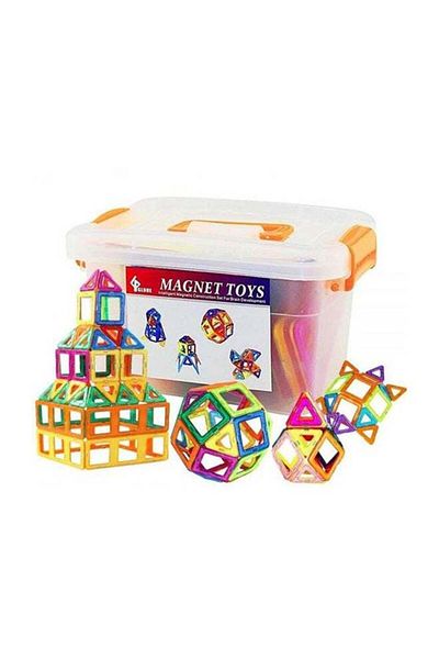COOYA 64-Piece Magnetic Toy Set Multicolor For Making Different Shapes 3+ Years Age Group