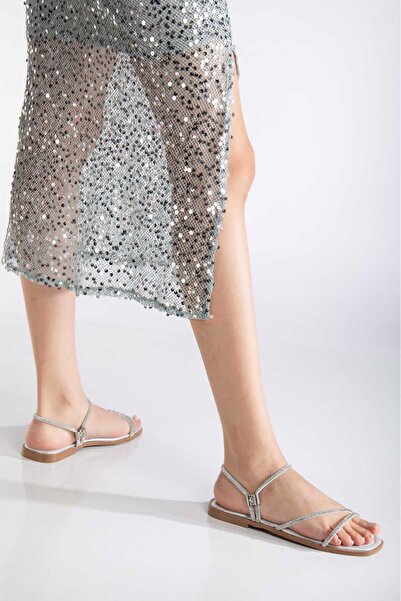 SEDRİK New Season Ital Material Stone Sandals and Slippers 452368