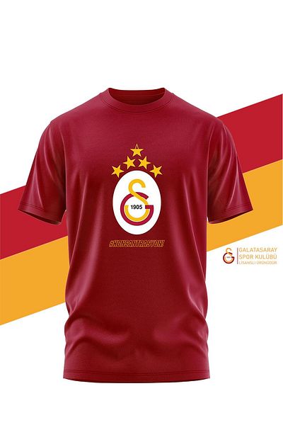 Galatasaray Original Licensed 5 Star T-Shirt and Nib Pen Set with Wooden Box