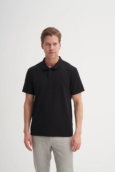 Cazador Πλεκτό ζακάρ μπλουζάκι Polo Neck Regular Fit