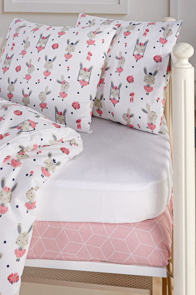 Naturel Collection Baby Duvet Cover Set, Liquid Proof Mattresses, Elastic Sheets, Zippered, 100% Cotton