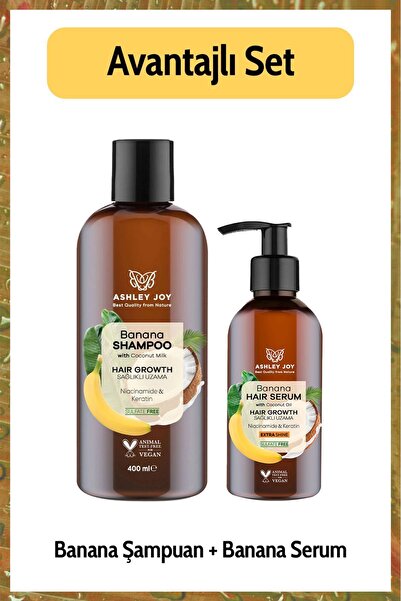 ASHLEY JOY Hızlı Uzamaya Yardımcı Vegan Keratin Içeren Banana Yoğun Bakım Seti