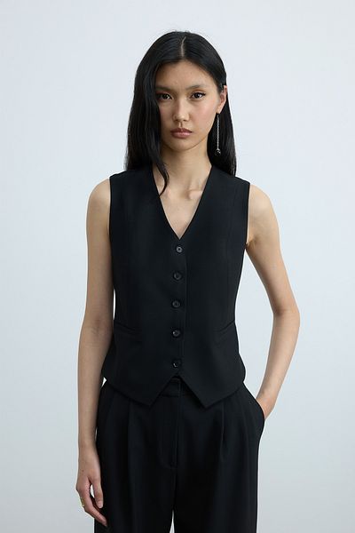 Suud Collection سترة جانيت سوداء بأزرار