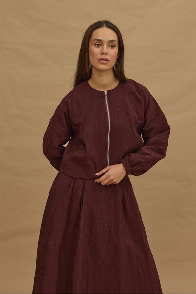 Fahhar Kraşlı Bomber Skirt Suit Claret Red (Men's Shoes Gx9688)