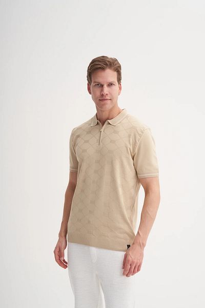 Cazador Πλεκτό μπλουζάκι Polo Neck Regular Fit με φερμουάρ