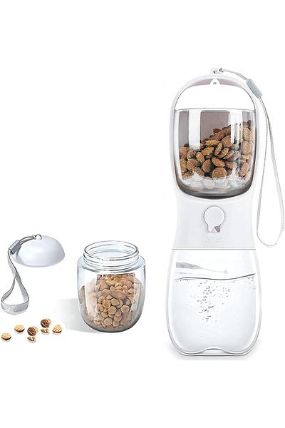 COOYA Pet Water Bottle, Portable with Food Container, Leak Proof, Filter for Outdoor Walking Hiking Travel