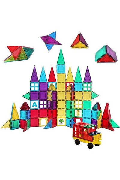 COOYA 32PCS Educational 3D Magnetic Building Blocks for Toddlers, Kids, with Car Base and Stabilizer Plate