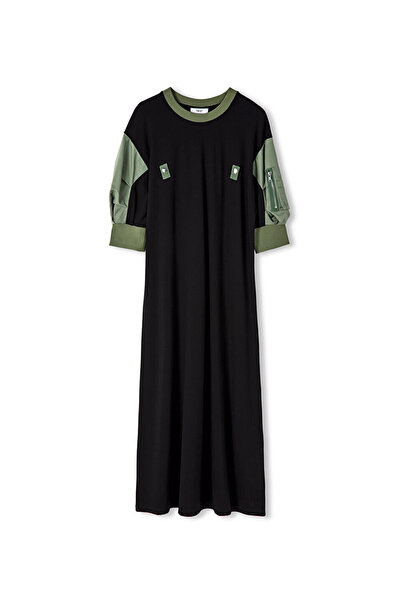 Twist Technical Fabric Mix Dress