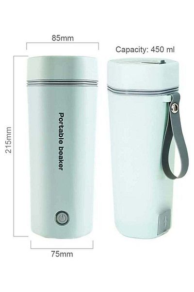 COOYA Travel Electric Kettle, Portable Mini Heating Cup, 3 in 1 Mini Thermos Stainless Steel Inner Liner