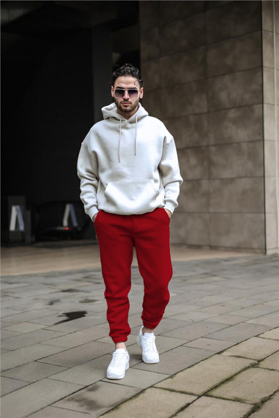 YAKAMEL Ανδρικό Σετ Φόρμας Διπλού Χρώματος Basic Oversize