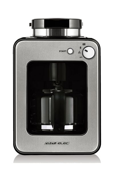 ALSAIF Electric Coffee Maker & Grander 4 Cups, 600w, Black/stainless Steel
