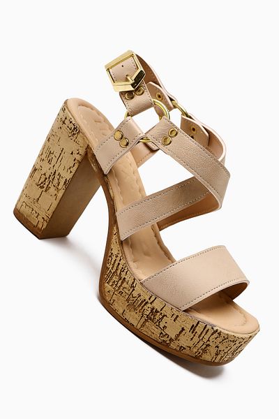 Limoya Havannah Nud Cross Strap Platform Heeled Women's Sandals