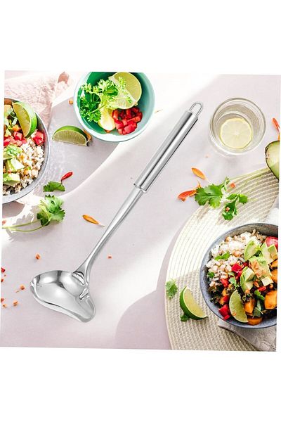 TARIK HOME 30 cm Stainless Steel Duck Mouth Long Handle Tableware Ladle