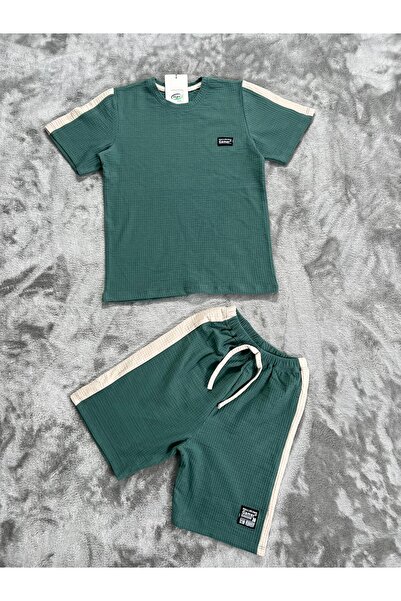 NEWKİDS Komplet šortsa za dečake od 7-10 godina Waffle Sa ukrasnim detaljima