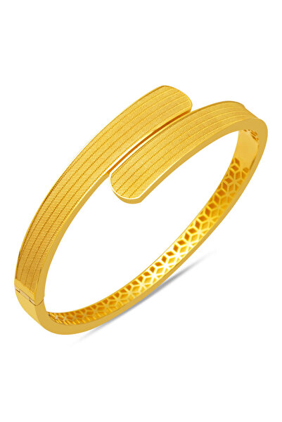 Bilezikci Sümela Hasır Taşsız Kelepçe Bilezik 14 Ayar