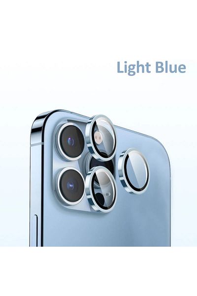 Choice 13Pro 13ProMax(3PCS) Light Blue 3-2pcs Camera Lens Protector For iPhone 12 13 14 15 Pro Max 13 Mini