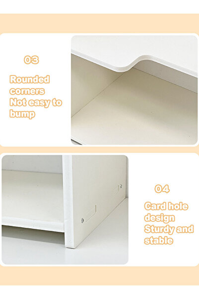 KidLe White Desktop Organizer with Drawer - Home Countertop Storage - Paper Wood Bill Letter Mail