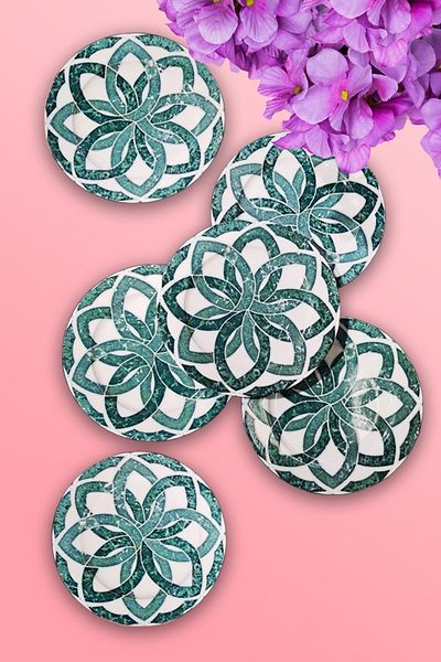 Porland Hedera 6 Piece Flat Plate Set 20 Cm