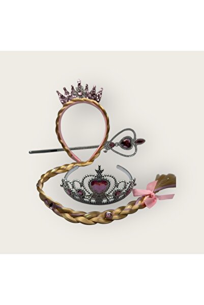 AKÇAY Karlar Ülkesi Frozen Elsa Anna Sihirli Asa Saç ve Taç Seti