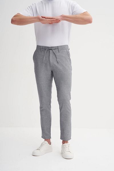 Cazador Jogger Cotton Linen Pants Straight Leg Waist Lace up