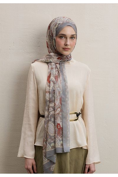 Fresh Silk Crepe Shawl - Creation of Verona Depiction Mink