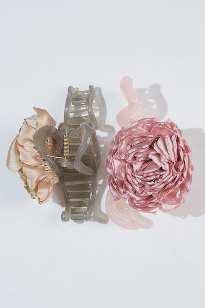 SHERIN Dark Beige and Pink Rose Latch Buckle Set of 2